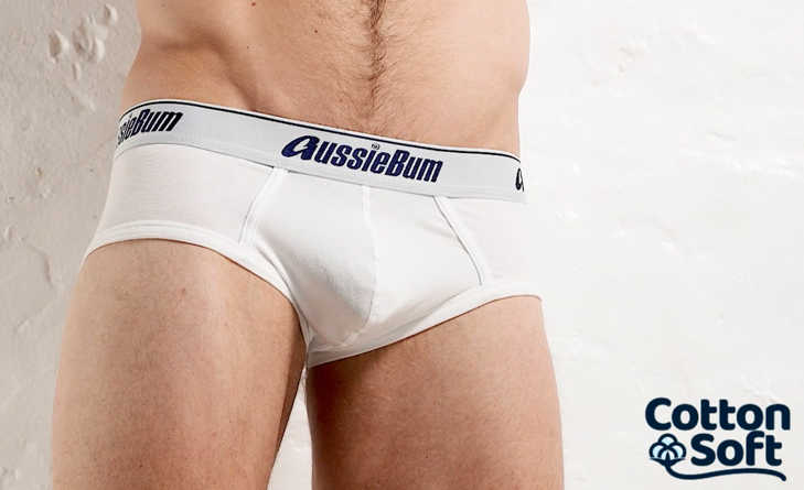 Slipy AussieBum CottonSoft White-Indigo Brief3